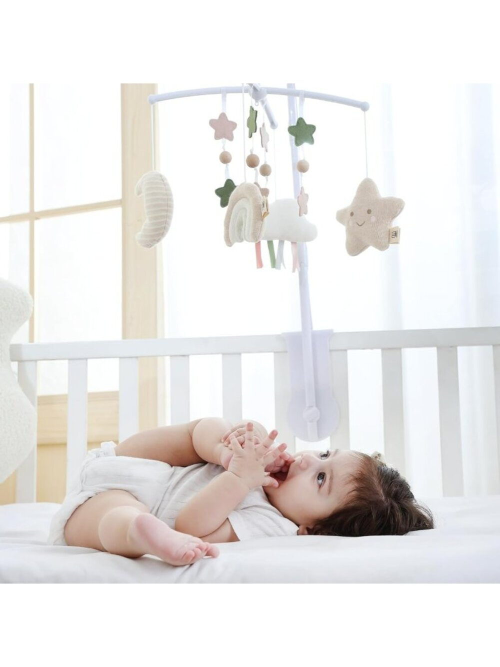 Lullaby Music Crib Mobile with Stuffed Animals - Easy Install Baby Nursery Decor - Picture 2 of 9